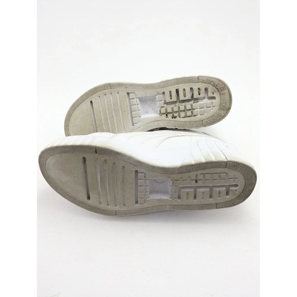 Womens Puma Cali Wedge Platform White Leather Walking Shoes 373438-01 Size 8.5